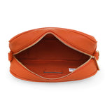 Accessorize London Women's Faux Leather Orange Webbing Strap Sling Bag