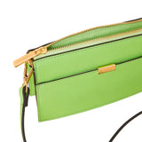 Accessorize London Women's Faux Leather Green Small Zip Sling Bag