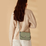Accessorize London Women's Faux Leather Pista Green Faux Croc Sling Bag