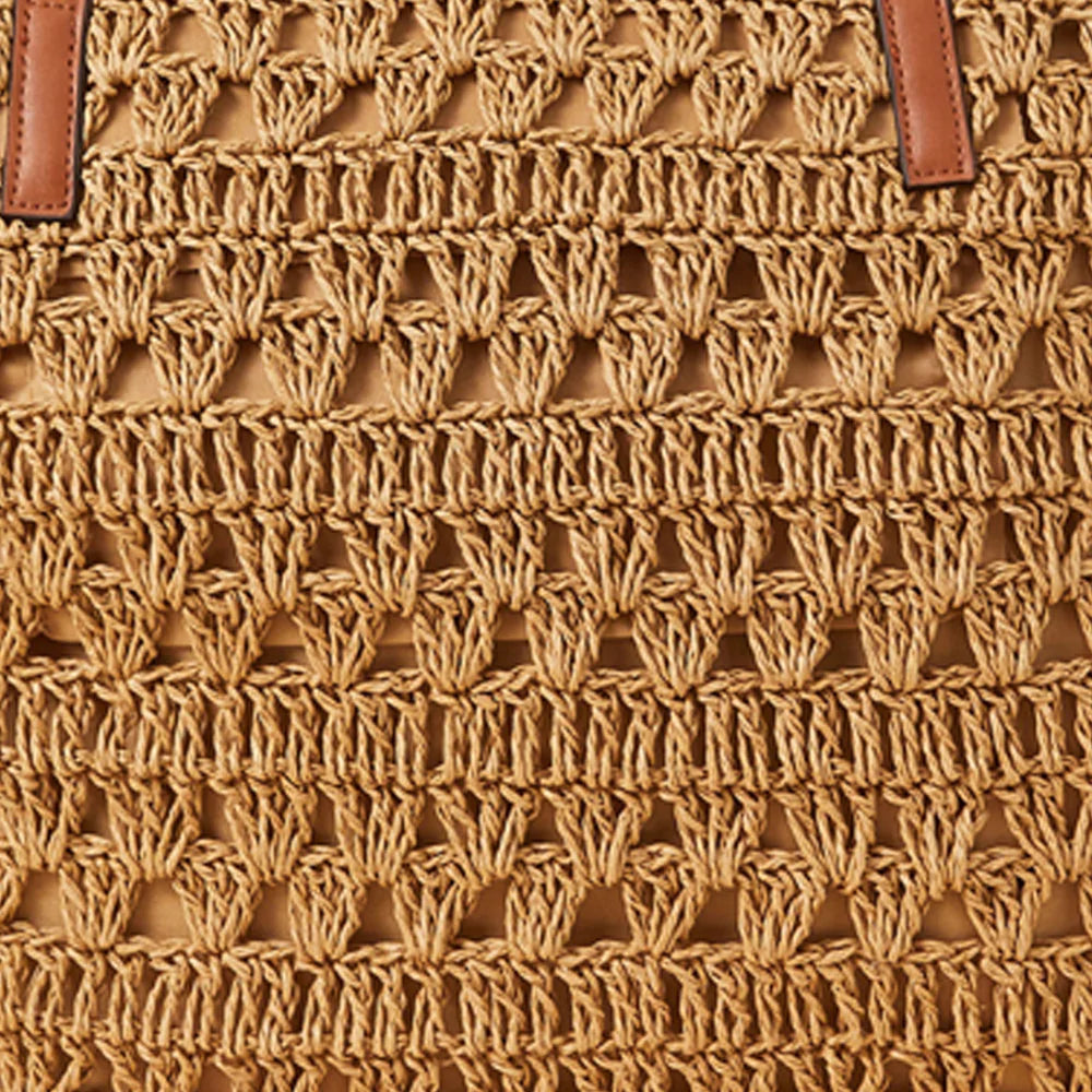 Accessorize London Women's Brown Classic raffia shoulder Beach bag