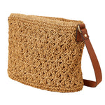 Accessorize London Women's Brown Classic Raffia Sling Beach bag