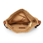 Accessorize London Women's Brown Classic Raffia Sling Beach bag