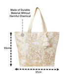 Accessorize London Women's Faux Leather Gold Metallic Large Beach Bag
