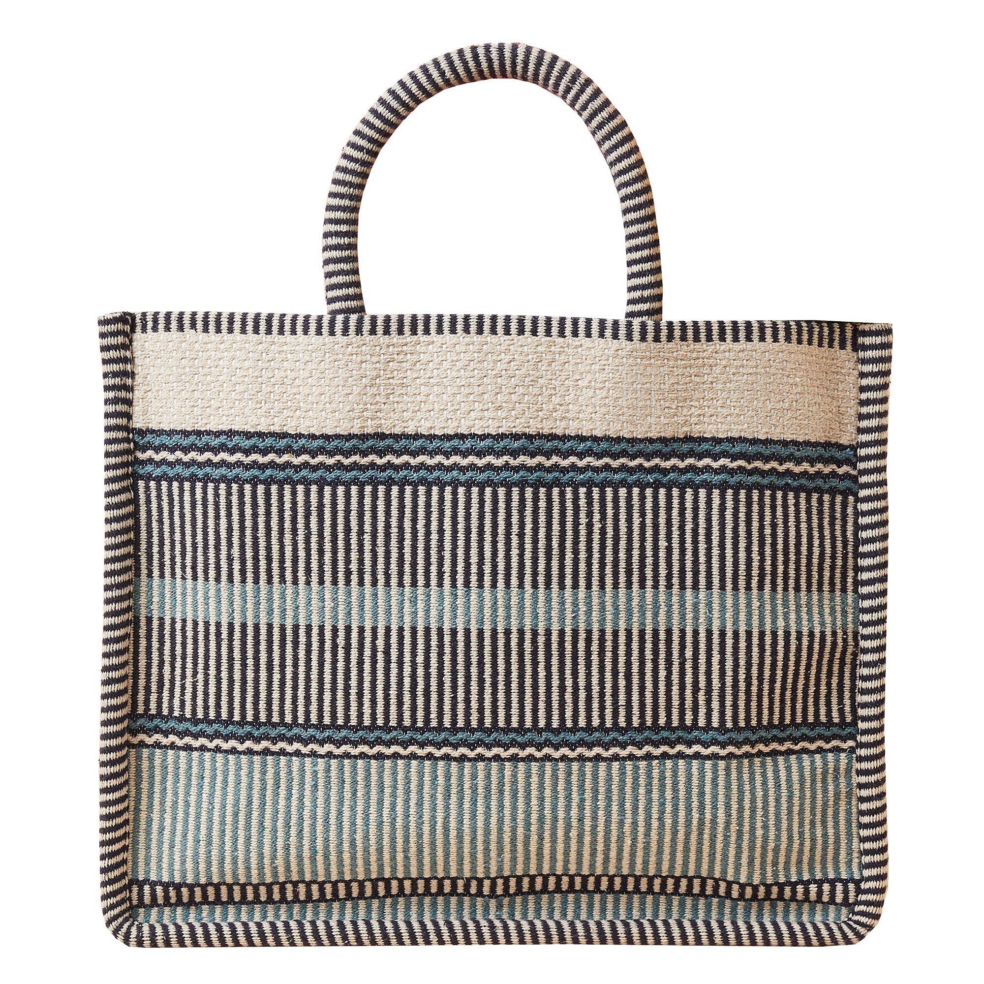 Accessorize London Women's Stripe Woven Large Handheld Bag