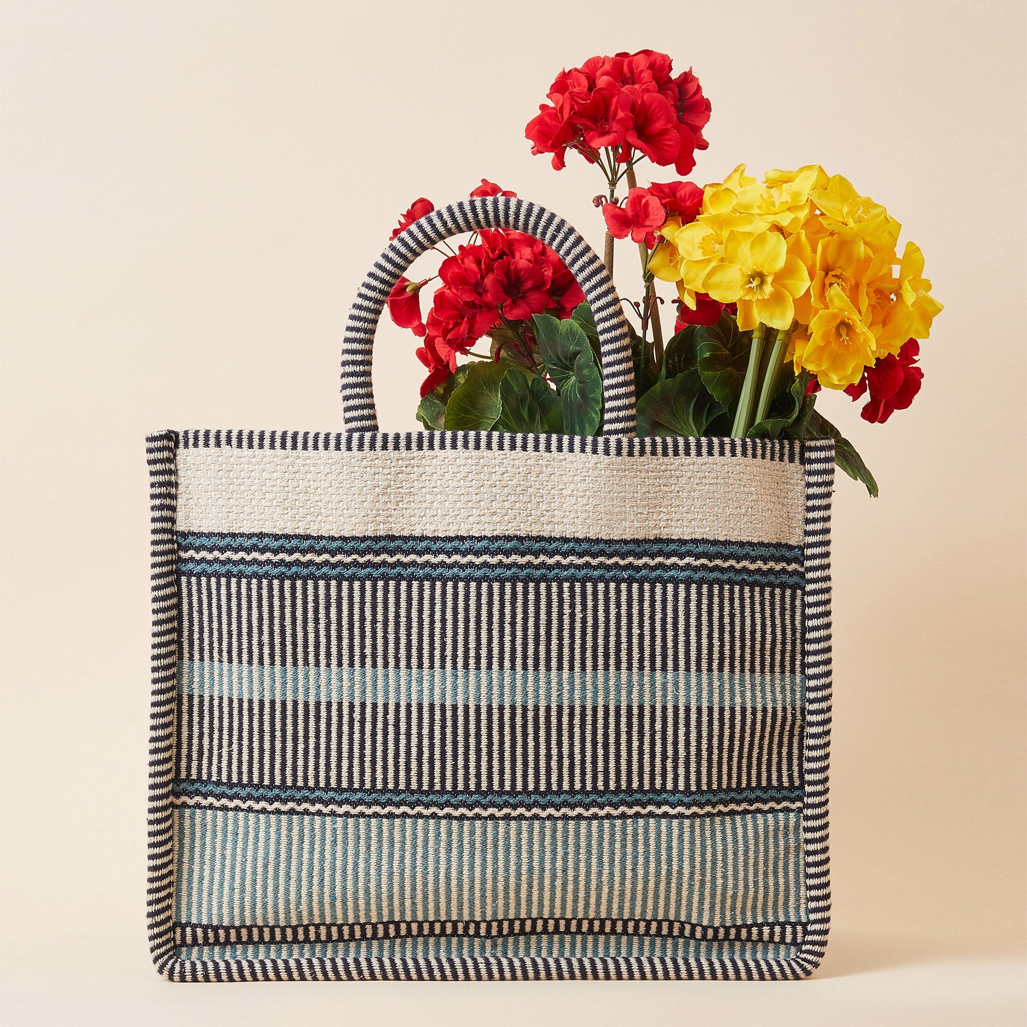 Accessorize London Women's Stripe Woven Large Handheld Bag