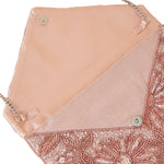 Accessorize London Women's Pink Tara embellished classic clutch