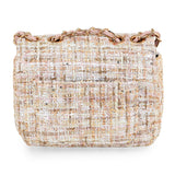 Accessorize London Women's Fabric Cream Woven Boucle shoulder Sling Bag