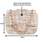 Accessorize London Women's Fabric Cream Woven Boucle shoulder Sling Bag