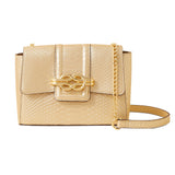 Accessorize London Women's Faux Leather Gold Snaffle detail faux croc Sling Bag