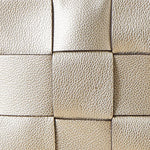 Accessorize London Women's Faux Leather Gold Weave handheld bag