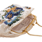 Accessorize London Women's Multi Floral embellished clipframe clutch