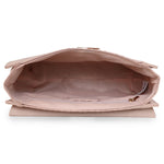 Accessorize London Women's Faux Leather Nude Pink Large A logo shoulder Sling Bag
