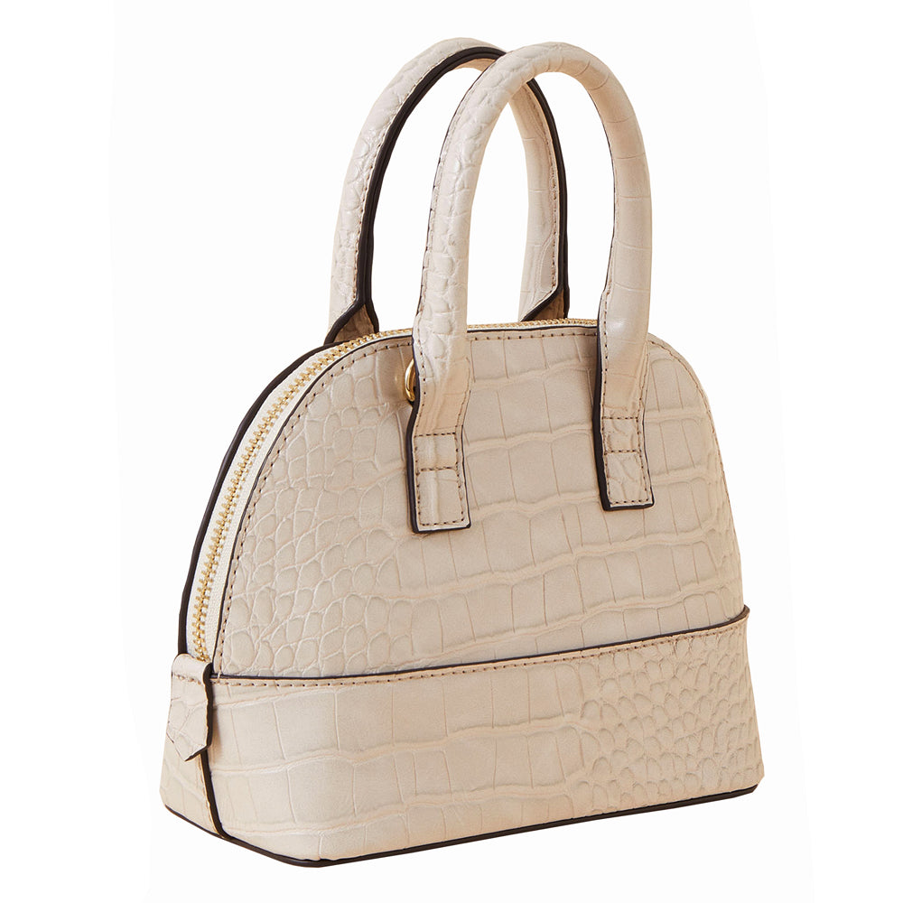Accessorize London Women's Faux Leather Cream Snaffle mini kettle Sling Bag Accessorize London Women's Faux Leather Cream Snaffle mini kettle Sling Bag