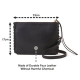 Accessorize London Black Whipstitch Double Pocket Sling Bag