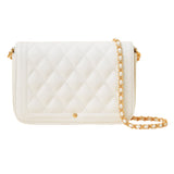Accessorize London Women's Faux Leather Classic quilted chain crossbody