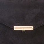 Accessorize London Women's Black Suedette envelope clutch bag