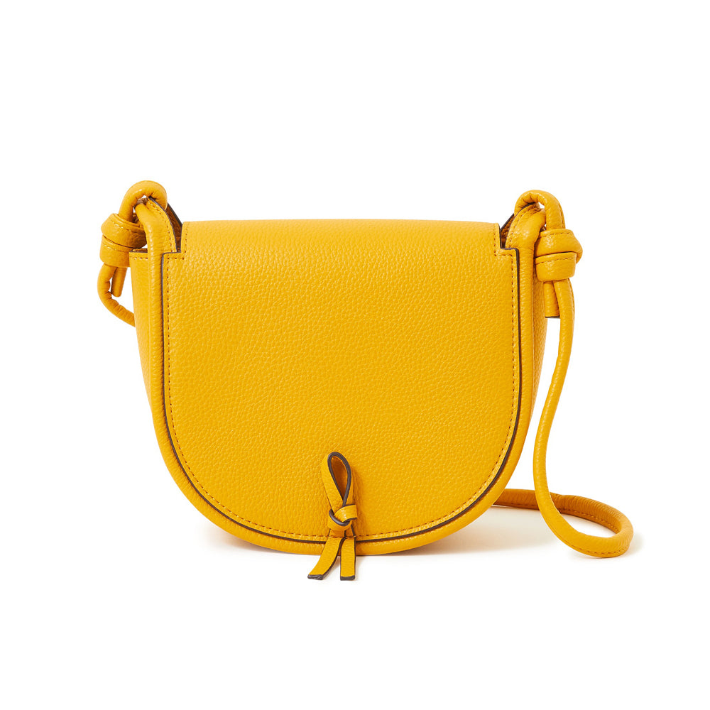 Accessorize London Yellow Knot Detail Saddle Sling Bag