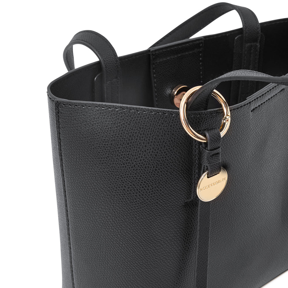 Accessorize London Women's Black Mini Classic Handheld Bag