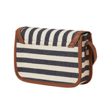 Accessorize London Women's Blue Stripe Sling bag with trim