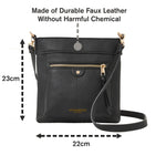 Accessorize London Women's Black Classic Messenger Sling Bag