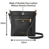 Accessorize London Women's Black Classic Messenger Sling Bag