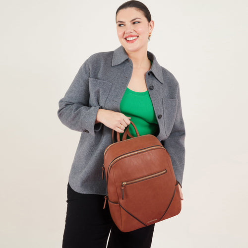 Tan Classic Zip Around Backpack