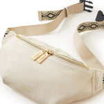Accessorize London Women's Faux Leather Cream Large White Zip Bumbag