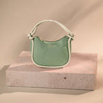 Accessorize London Women's Faux Leather Light Green Contrast Knotted Shoulder Bag