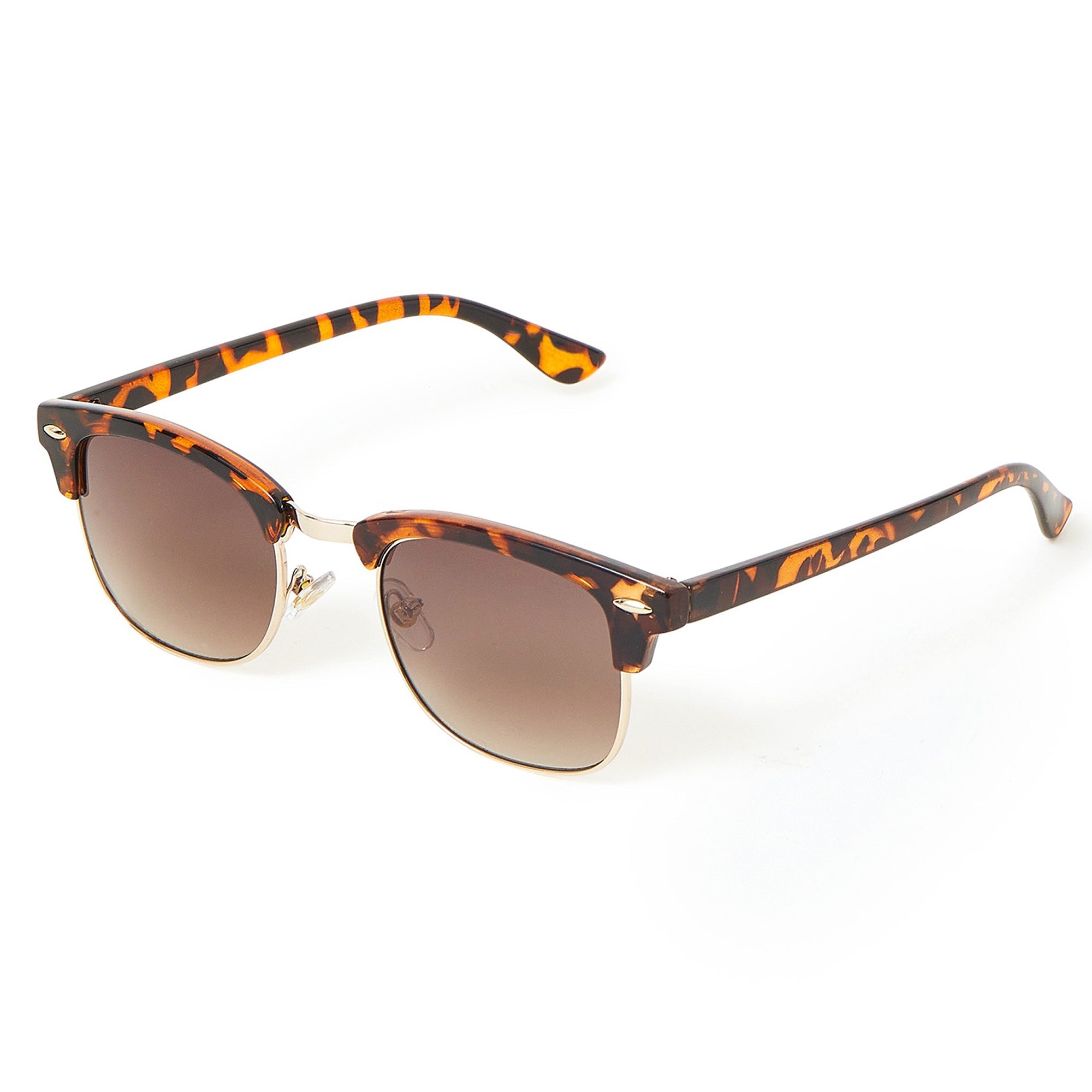 Classic Metal Square Tortoiseshell Sunglasses