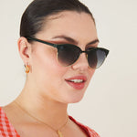 Women's Matte Metal Detail Sunglasses