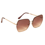 Large Rimless Square Sunglasses