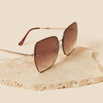 Large Rimless Square Sunglasses