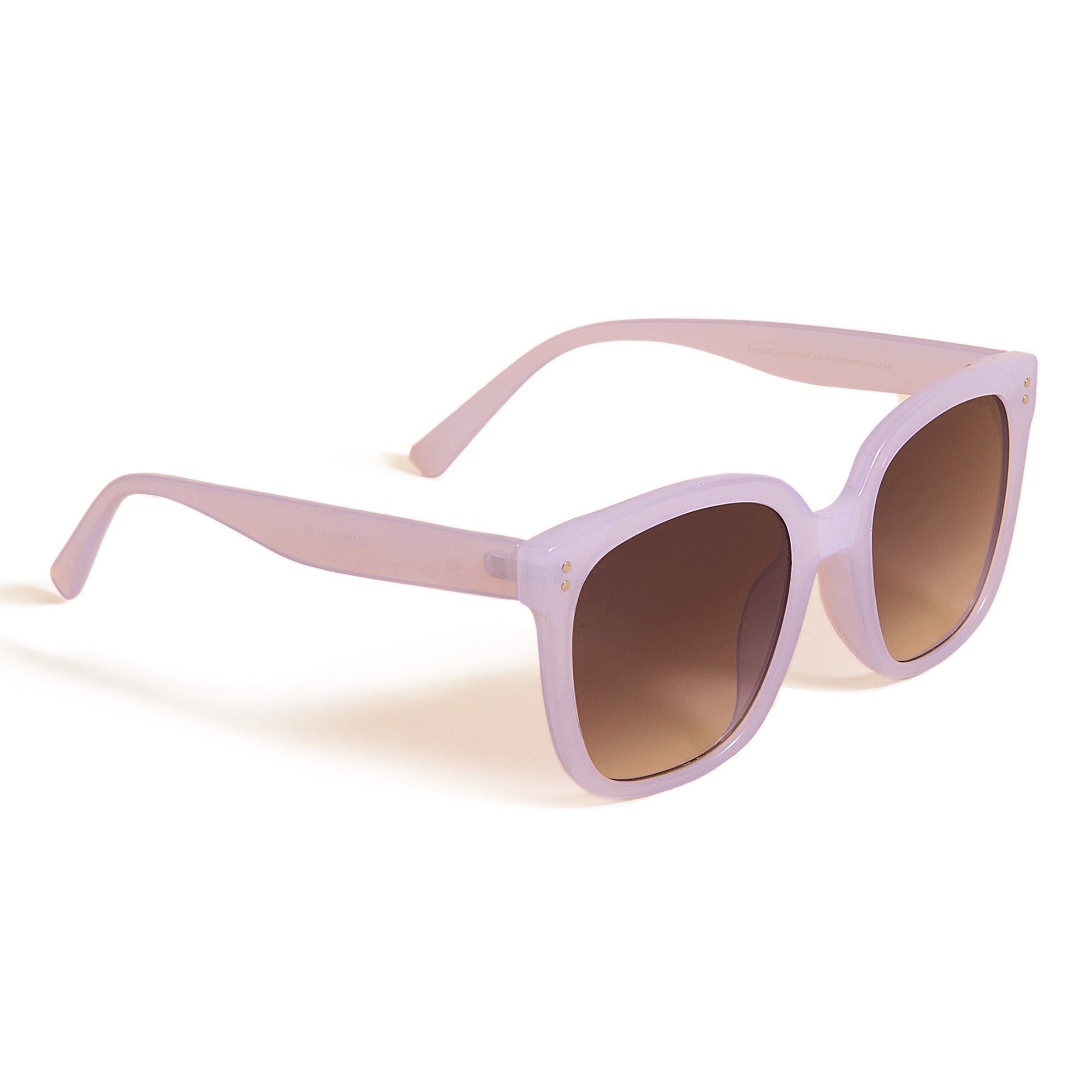 Accessorize London Women's Light Pink Coloured Oversized Wayfarer Sunglasses