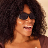 Accessorize London Women's Black Soft Rectangle Sunglasses