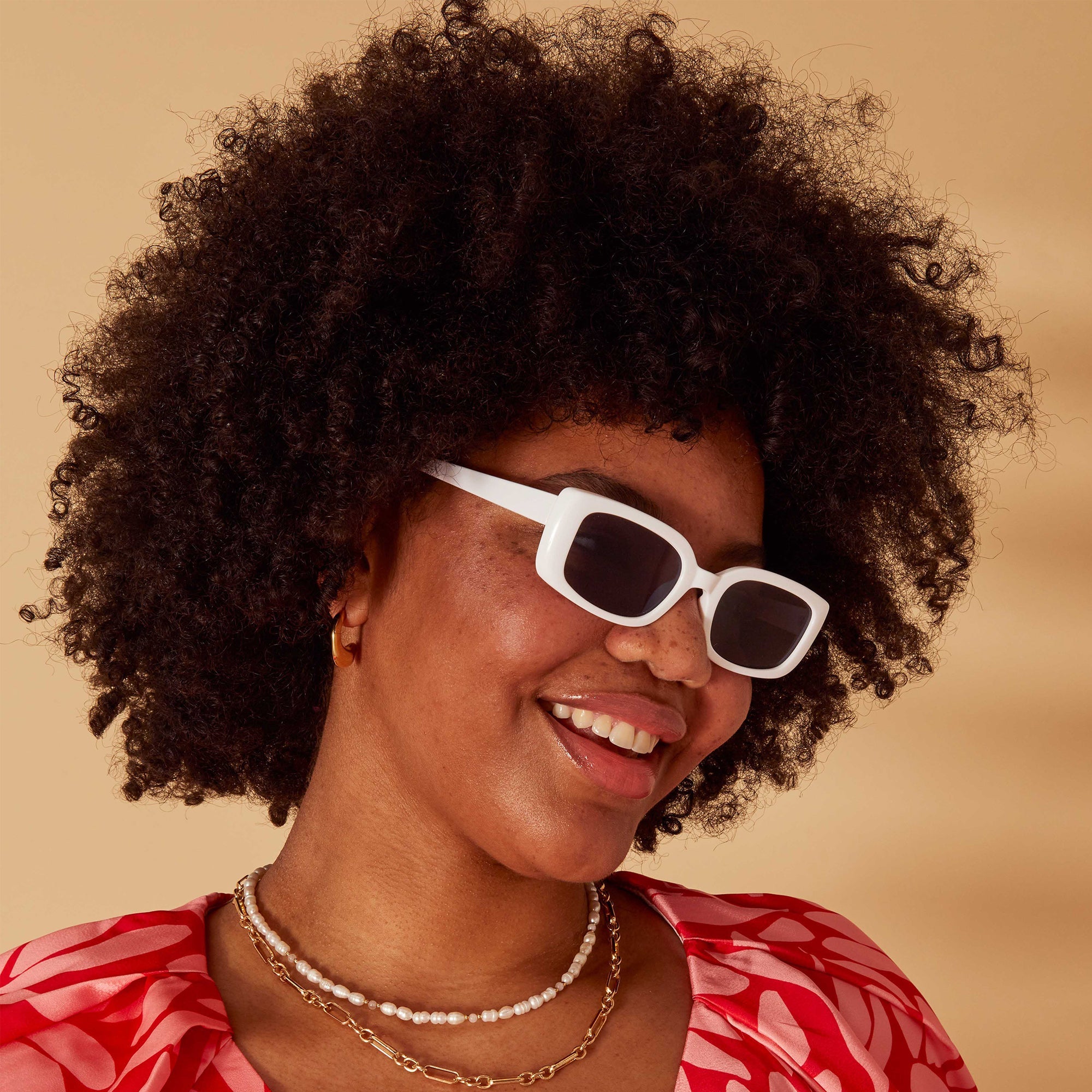 Accessorize London Women's White Soft Rectangle Sunglasses