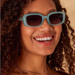 Accessorize London Women's Blue Soft Rectangle Sunglasses