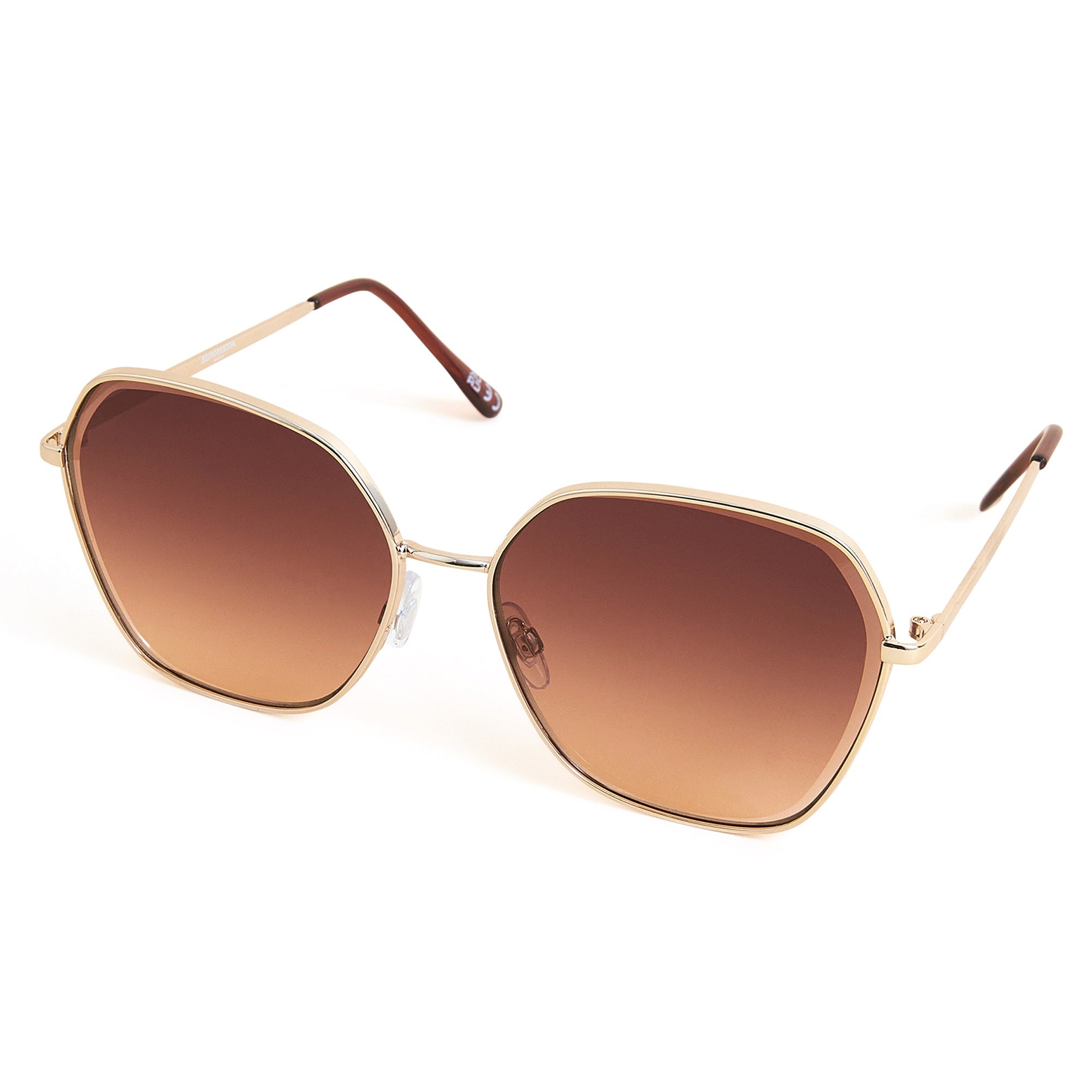 COACH®: Full Fit Open Wire Tea Rose Square Sunglasses