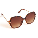 Accessorize London Women's Brown Soft Hexagon Sunglasses
