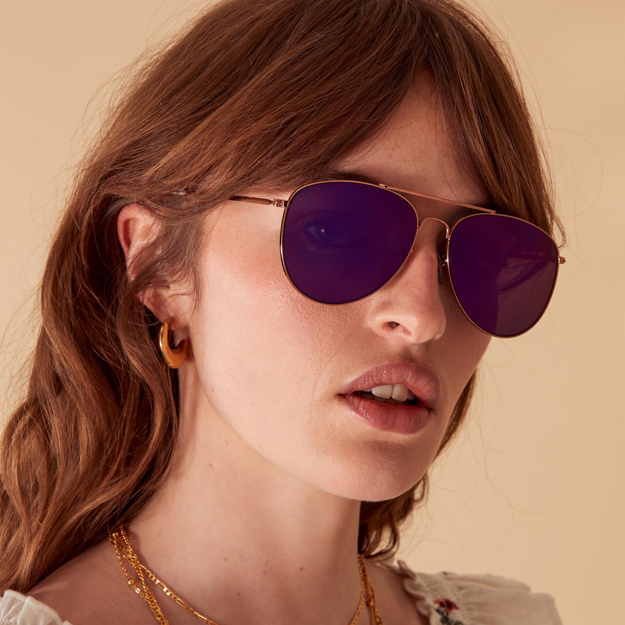 Accessorize London Women's Mirrored Lens Aviator Sunglasses