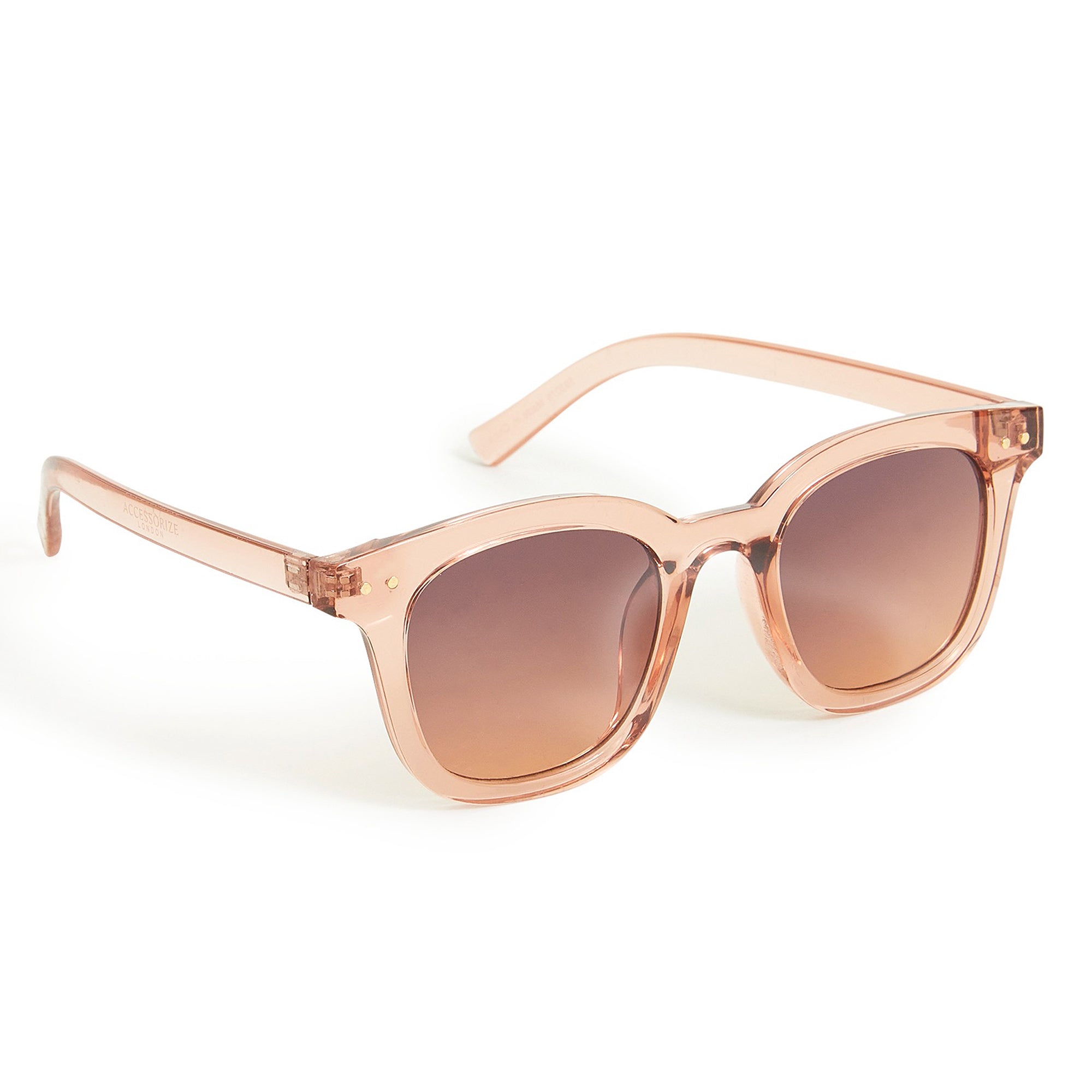 Accessorize London Women's Pink Opaque Ombre Lense Flattop Sunglasses