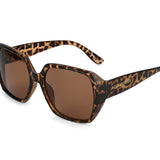 Accessorize London Women's Brown Mottled Oversized Hexagon Sunglasses