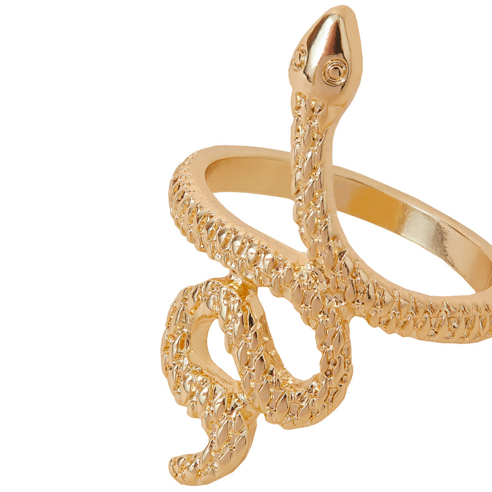 Accessorize London Women's Gold Snake Ring-Small