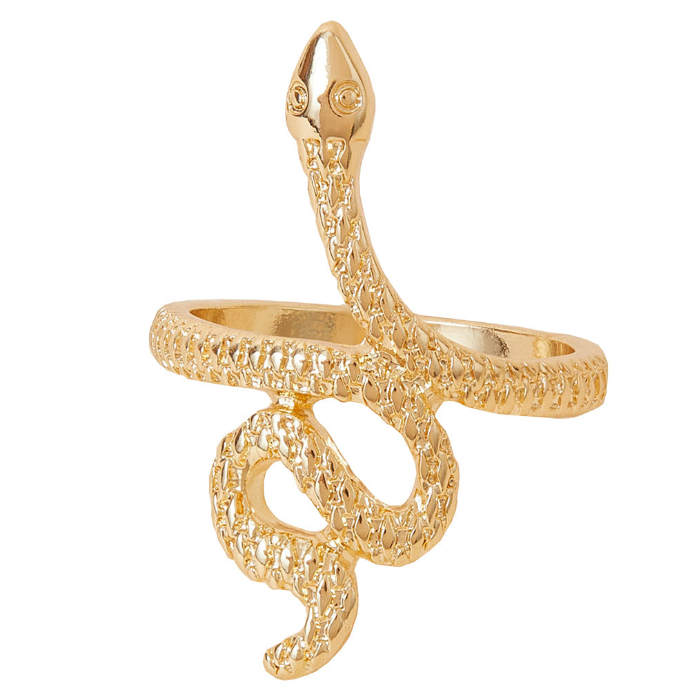 Accessorize London Women's Gold Snake Ring-Medium