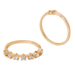 Accessorize London Women's Crystal set of 2 Sparkle Star And Knot Ring-Small