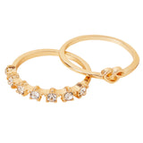 Accessorize London Women's Crystal set of 2 Sparkle Star And Knot Ring-Small