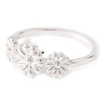 Accessorize London Women's Silver Flower Trio Ring-Small