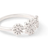 Accessorize London Women's Silver Flower Trio Ring-Small