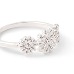 Accessorize London Women's Silver Flower Trio Ring-Large