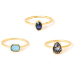 Accessorize London Women's Multi Mixed Stones Stacking Set-Small