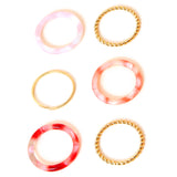 Accessorize London Women's Pink Gold And Resin Ring Pack-Medium